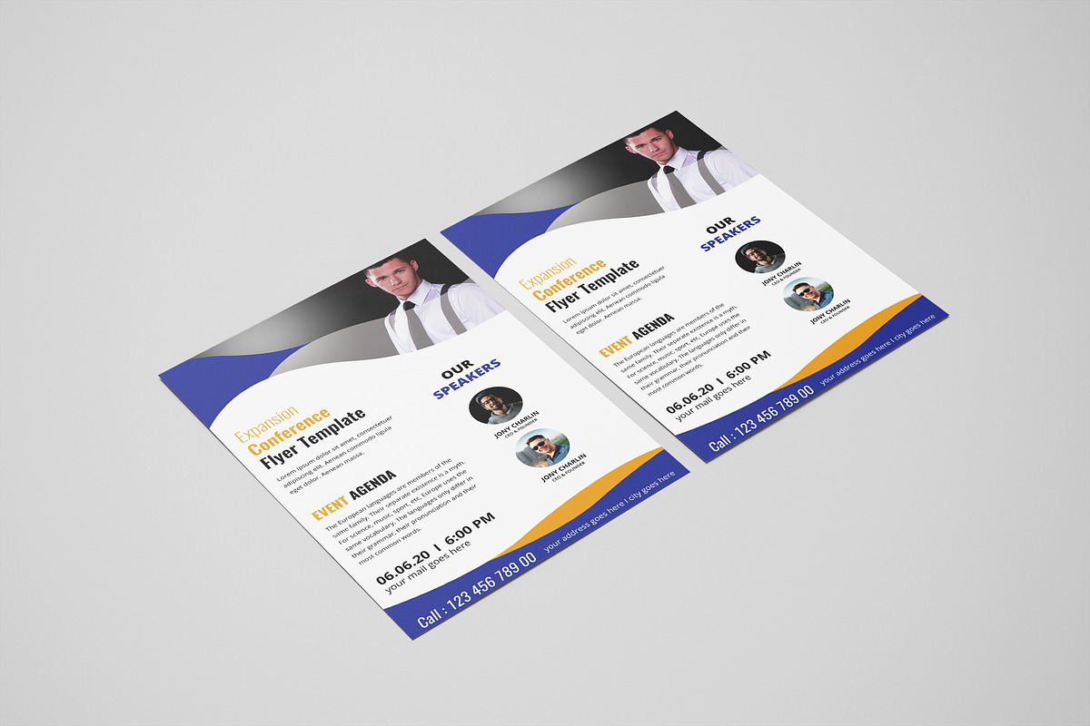 Conference Flyer template, a Flyer Template by UI_Expert (Photo 3 of 4)