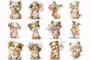 Whimsical Funny Spring Dogs Clipart, an Illustration by DreamArtGraphic (Thumbnail 8 of 8)