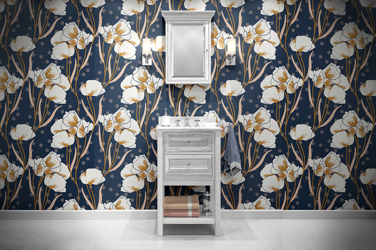 Iris & Orchid Floral Pattern, a Pattern Graphic by StudioGlouna (Photo 5 of 9)