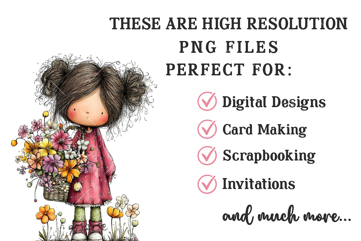 Whimsical Spring Girl Clipart, an Illustration by OK Design (Photo 4 of 6)