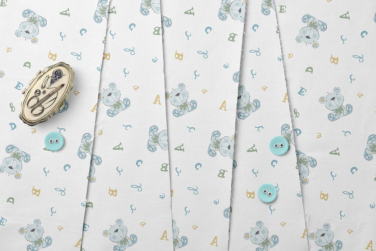 Cute Bear Alphabet Seamless Pattern, a Pattern Graphic by StudioGlouna (Photo 5 of 5)