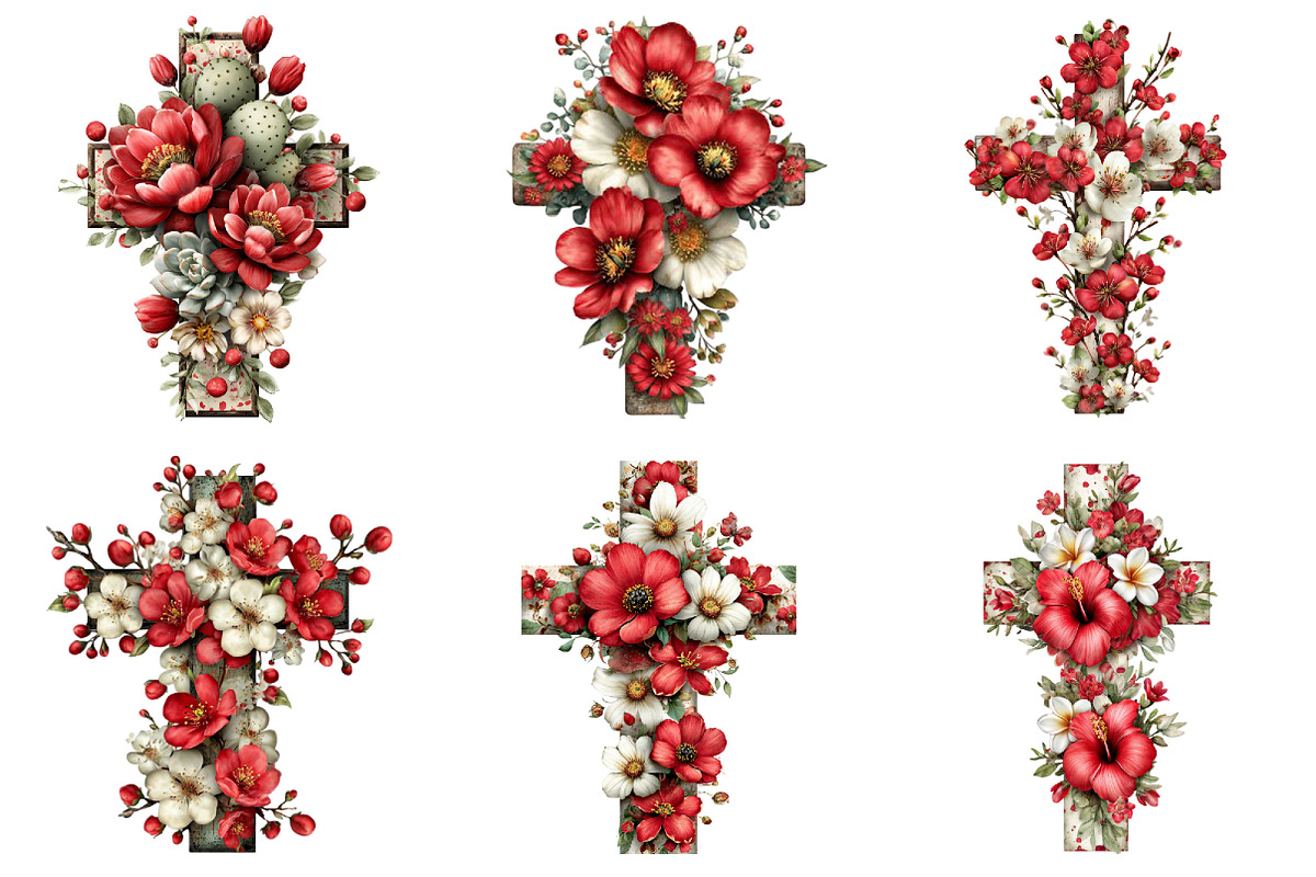 Floral Easter Cross Clipart, a Graphic by CitraGraphics (Photo 5 of 5)