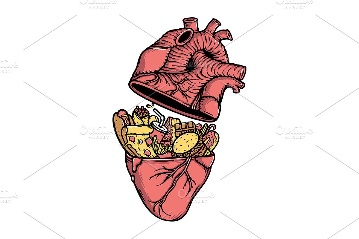 lots of food in the heart, a Food Illustration by gunaonedesign (Photo 1 of 4)