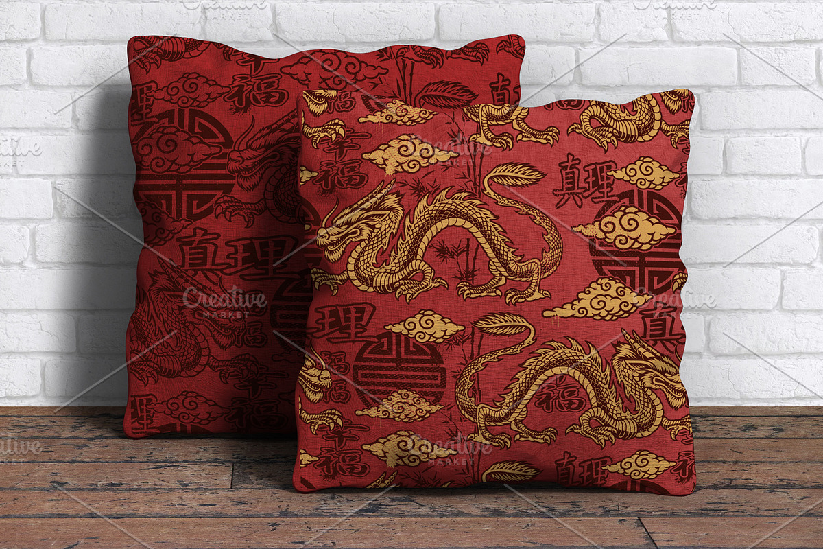 Asian Dragon Seamless Background, a Pattern Graphic by Harry Kasyanov (Photo 2 of 3)