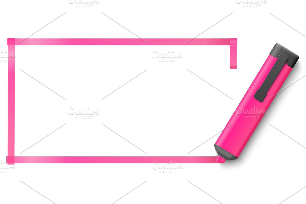 Frame of pink marker line drawn by, a Texture Illustration by Vectorbuum