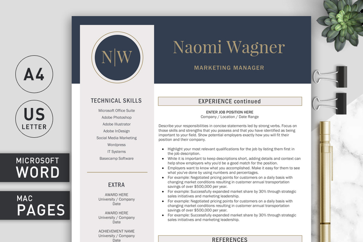 Resume Template / CV Template, a Resume Template by Klamp Studio (Photo 2 of 9)