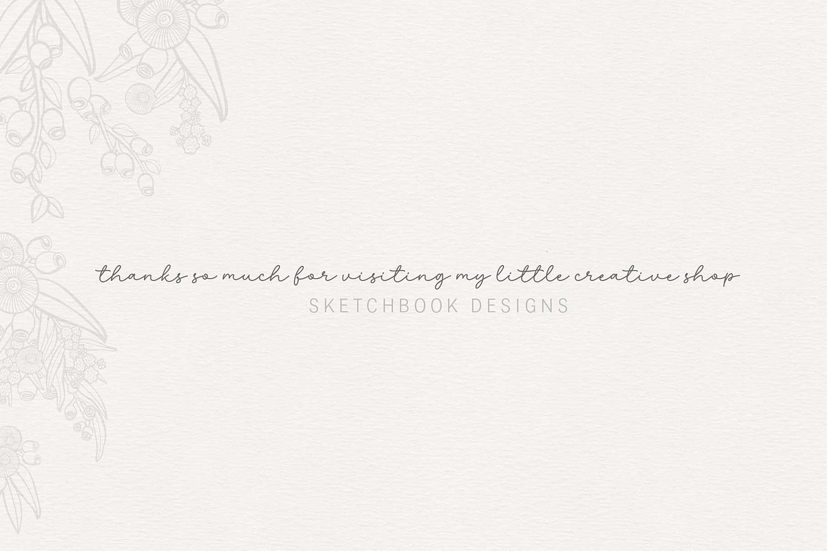 5 Eucalyptus Clipart Elements, a Decorative Illustration by Sketchbook Designs (Photo 4 of 4)