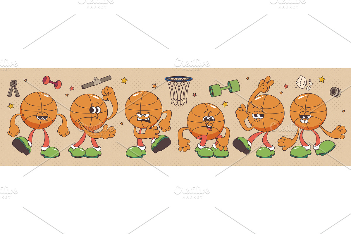 Basketball cartoon character in, a Sport Illustration by art PVP - market