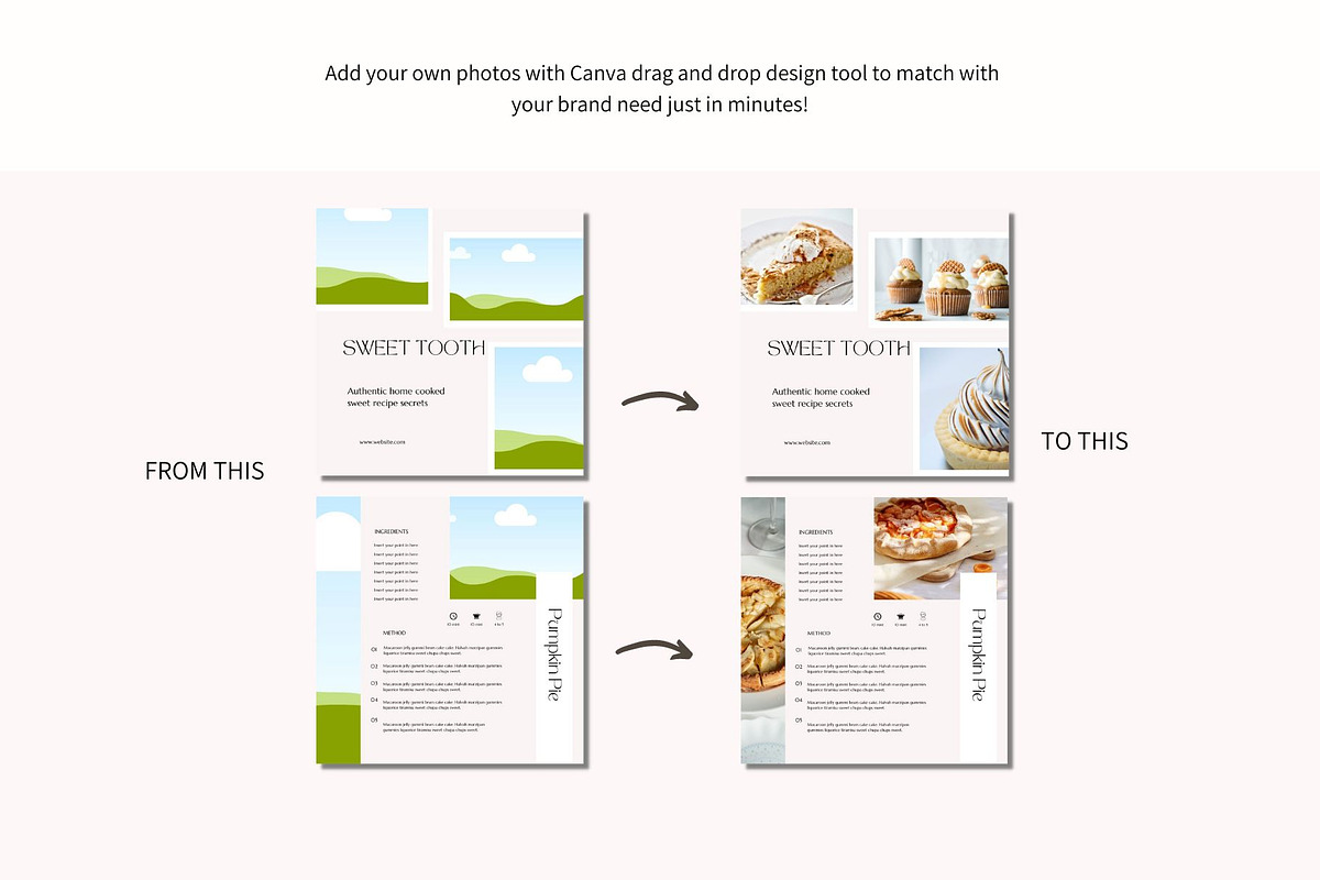 Food Instagram Templates Canva, a Social Media Template by Deepa Template Studio (Photo 10 of 12)
