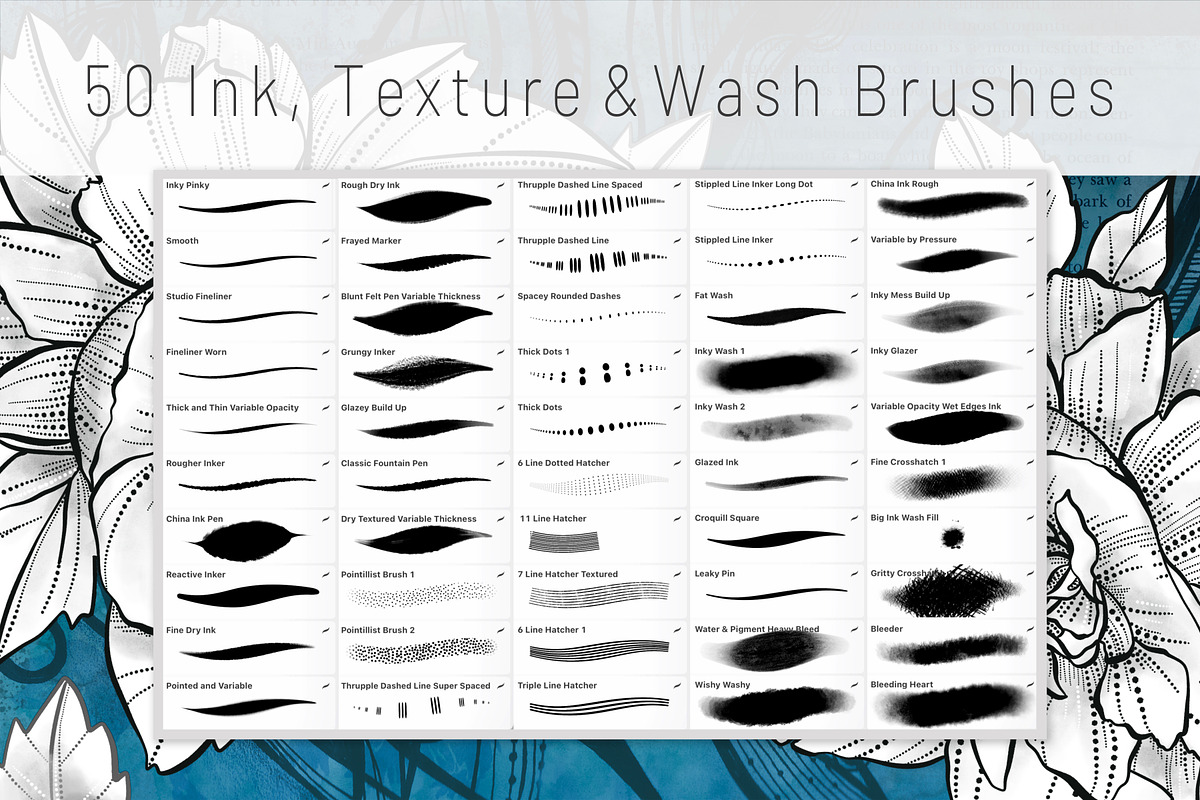 Inky Business Ink & Wash Procreate, a Brushes & More by DeloresArt (Photo 2 of 12)