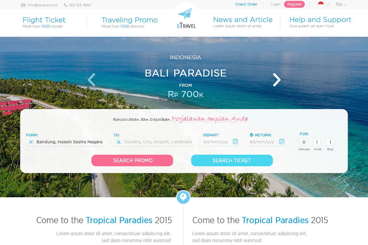 S-Travel - Travel and Tour Booking, a HTML Template by UInstrument (Photo 2 of 8)