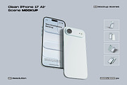 Clean iPhone 17 Air Mockup, an iPhone Mockup by My Code Std (Thumbnail 1 of 6)