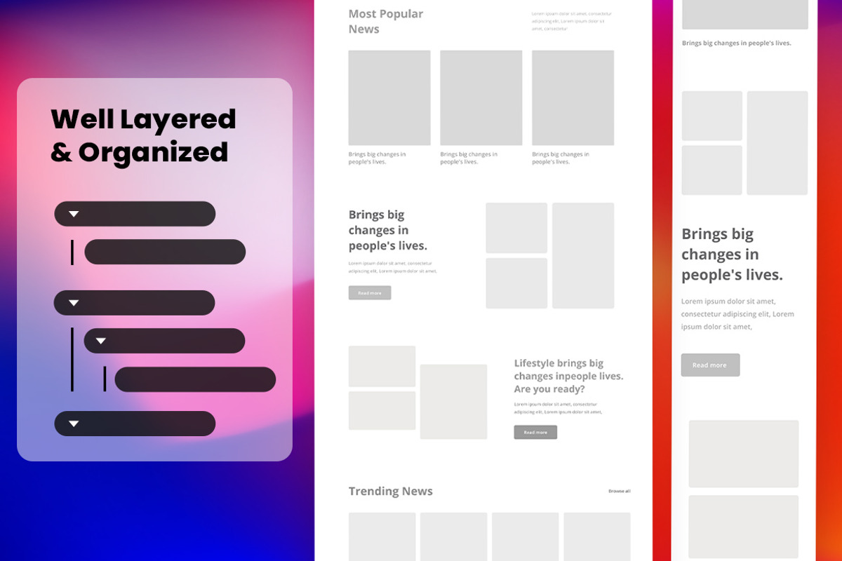 Online Magazine Wireframe Website, a Wireframe Template by INSPR STD (Photo 2 of 4)