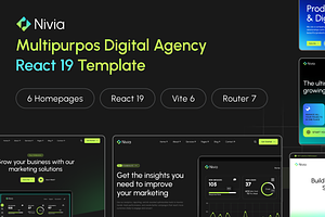 Nivia - Digital Agency React 19, a React Template by AliThemes