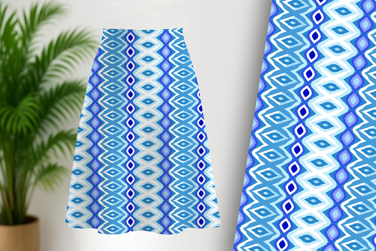 Blue Ethnic Geometric Seamless Repea, a Pattern Graphic by Sharon Schwalbe (Photo 3 of 7)