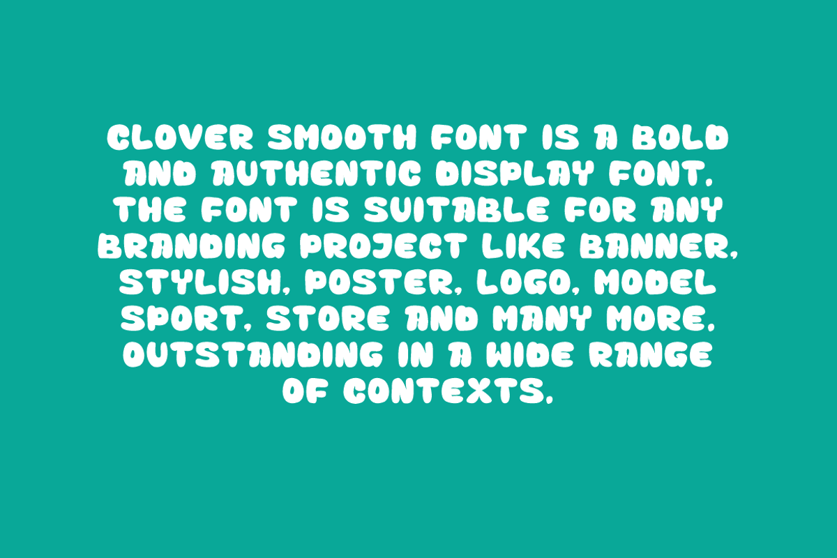 Clover Smooth - Bubble Fonts, a Handwritten Font by QR Design Studio (Photo 5 of 8)