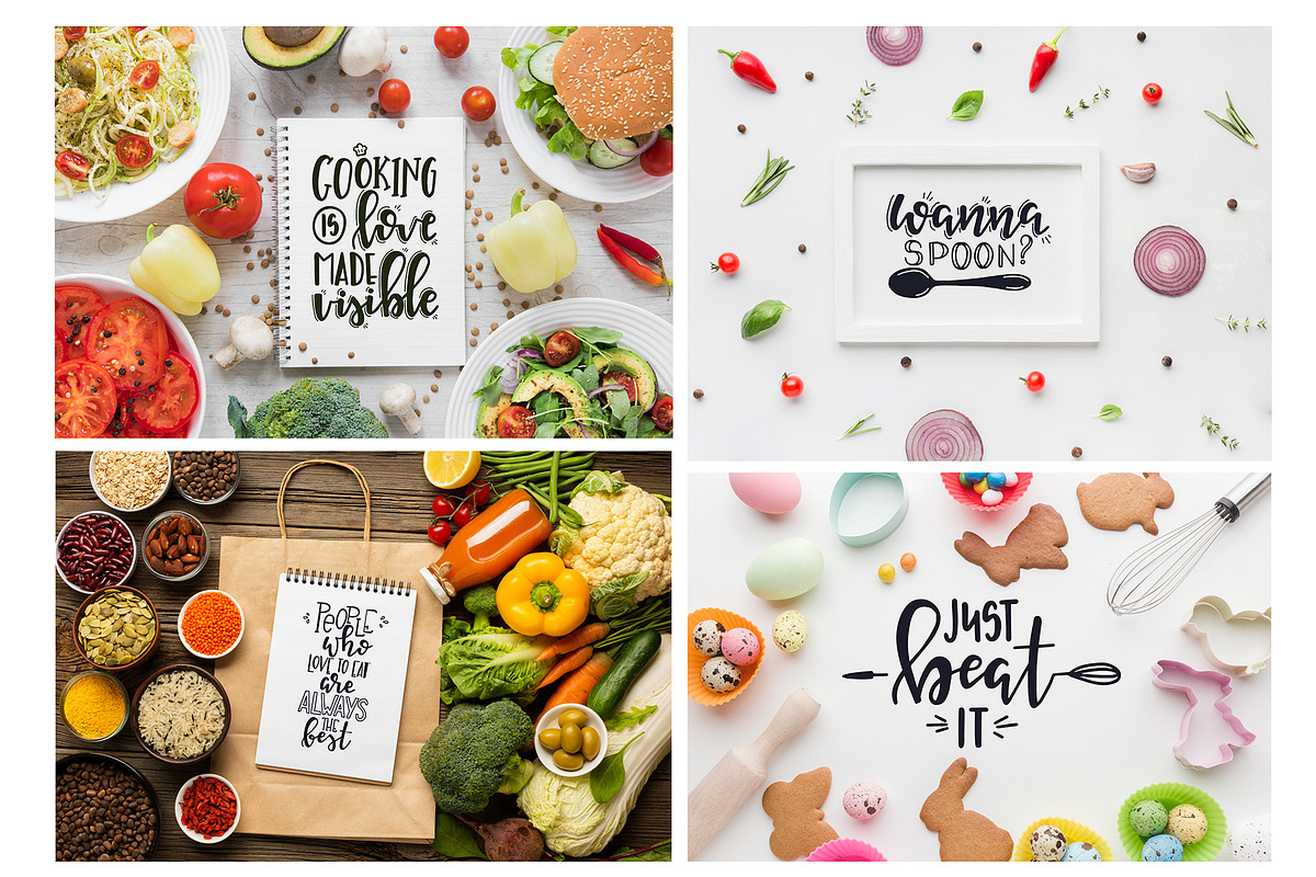 Food Calligraphy Quotes, a Decorative Illustration by Tatti Graphic Studio