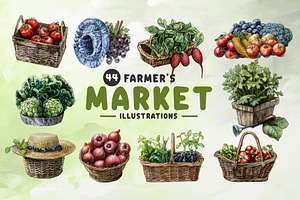 Farmer's Market 44 Illustrations