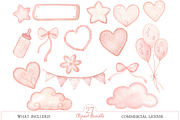 Pink Teddy Bear Clipart Bundle, an Illustration by MockupWizard (Thumbnail 2 of 5)