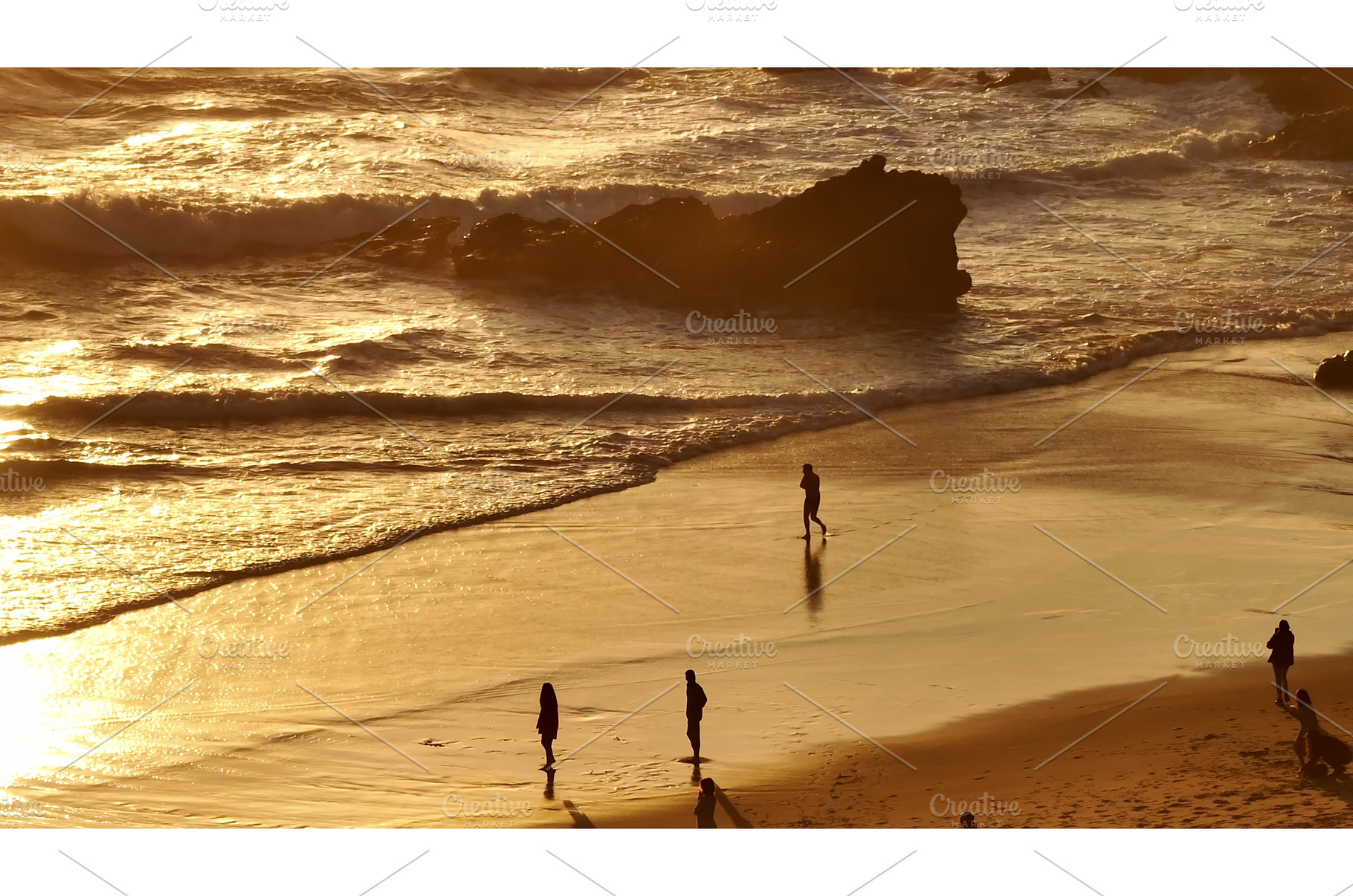 Tourists walking on golden sandy, a Person Photo by Goinyk