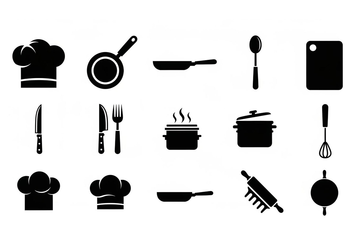 Kitchen Cooking Icon Vector Bundle, an Illustration by jahid234 (Photo 30 of 51)
