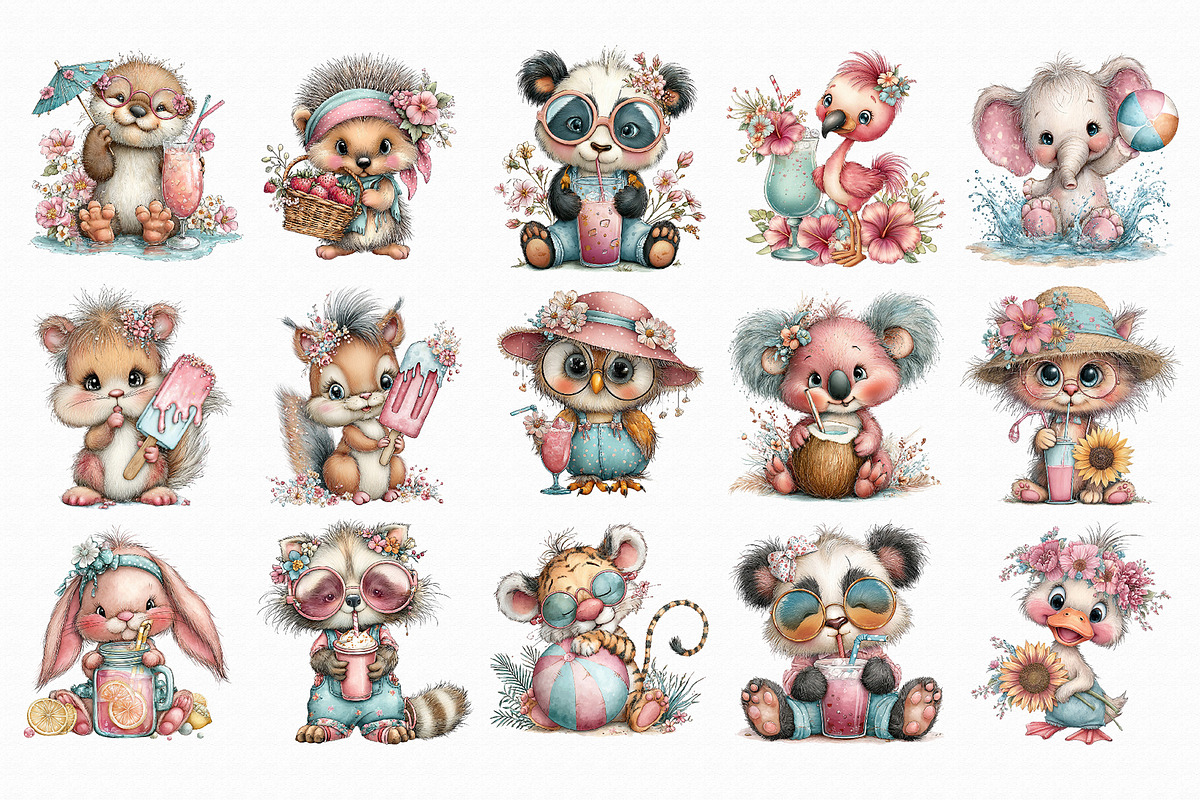 Whimsical Summer Animal Clipart, an Icon by Libby Wishes (Photo 2 of 5)