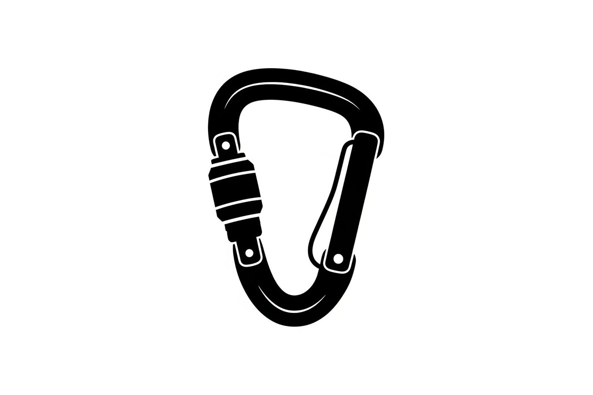 Climbing Carabiner Safety Silhouette, an Illustration by hafijul (Photo 7 of 14)