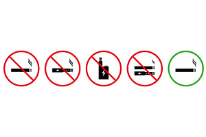 Smoke Vape Cigarette Area Sign, an Object Illustration by Vector Creator