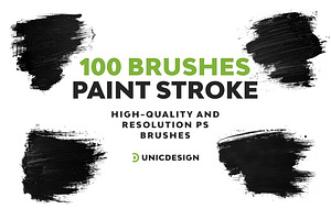 Paint Stroke Photoshop Brushes, a Brush Add-On by UnicDesign