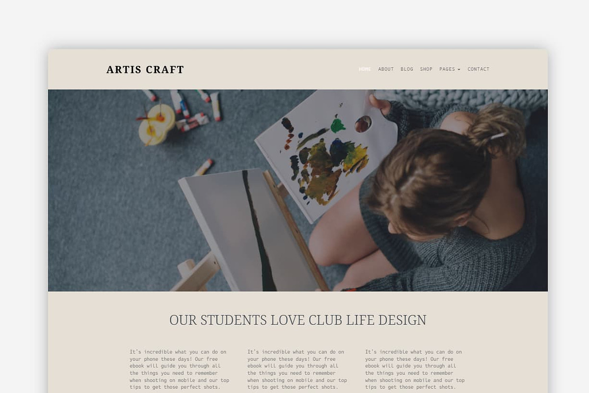 Artis Craft WordPress Theme