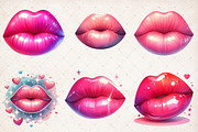 Watercolor Pink Valentine Lips Png, an Illustration by SinaCreation (Thumbnail 3 of 5)