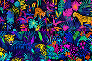 20 Seamless Neon Jungle Patterns, a Pattern Graphic by Nordic Design (Thumbnail 7 of 9)