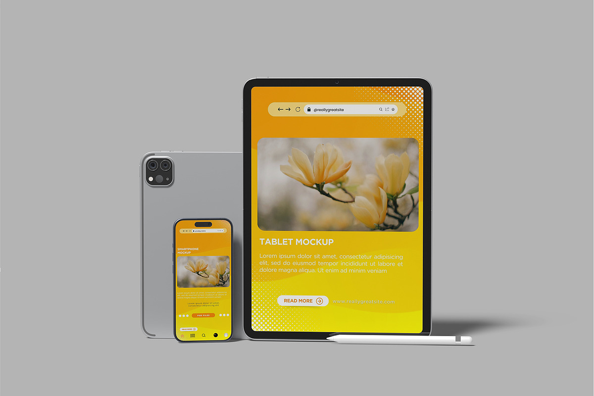Tablet & Phone Mockup, a Device Mockup by rizalamora (Photo 11 of 11)