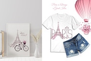 Paris clipart, Eiffel Tower Vector, a Transportation Illustration by MarinadeArt (Thumbnail 6 of 9)