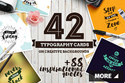 42 typography cards +bonus 88 quotes, a Decorative Illustration by pa3x (Thumbnail 1 of 9)