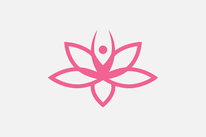 Lotus yoga logo template;