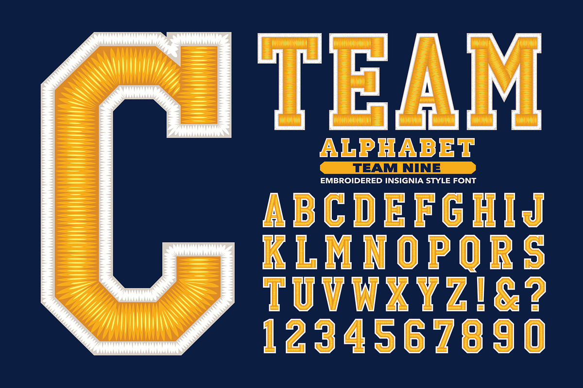 Embroidered Sports Vector Alphabet, an Object Graphic by Mysterylab Designs (Photo 1 of 16)