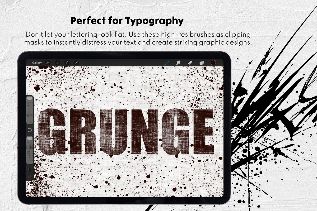 250 Grunge Procreate Brushes, a Brush Add-On by Selentaori Studio (Photo 10 of 10)