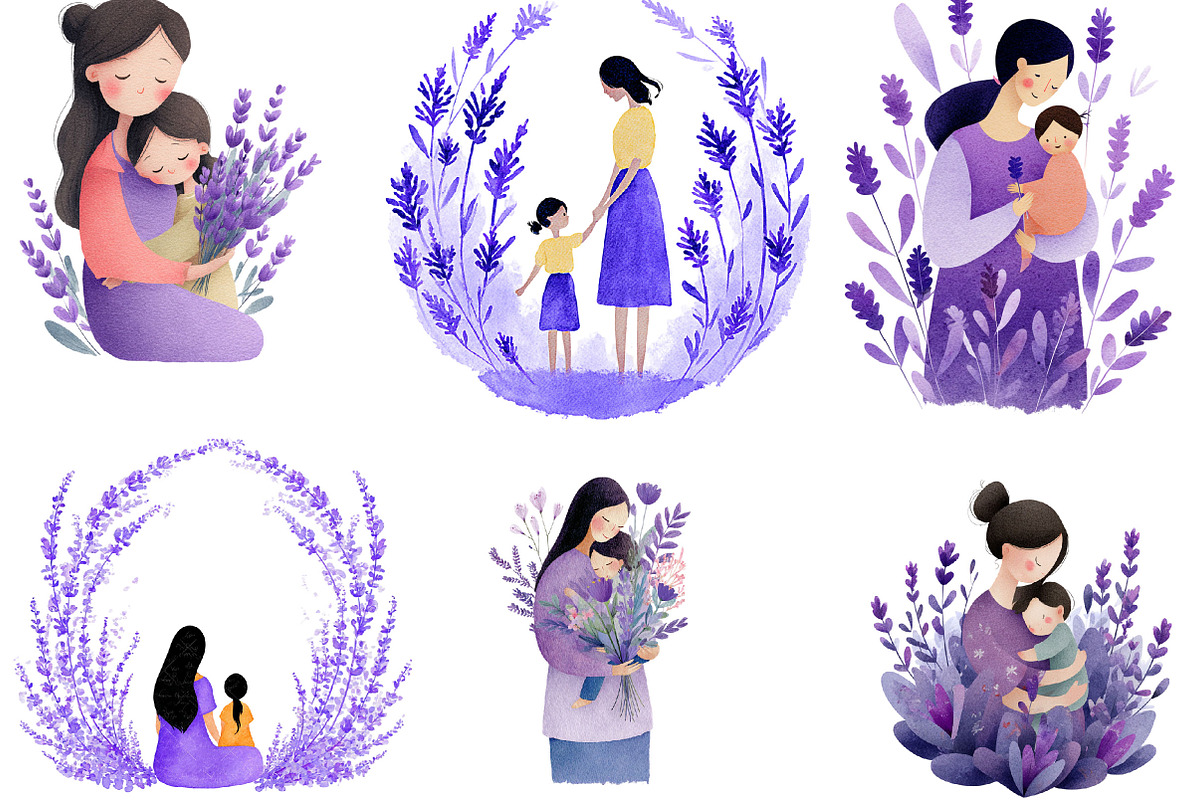 Lavender Mother’s Day Clipart, an Illustration by Designking (Photo 2 of 5)