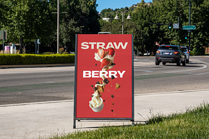 Sandwich Board Sign Mockup PSD