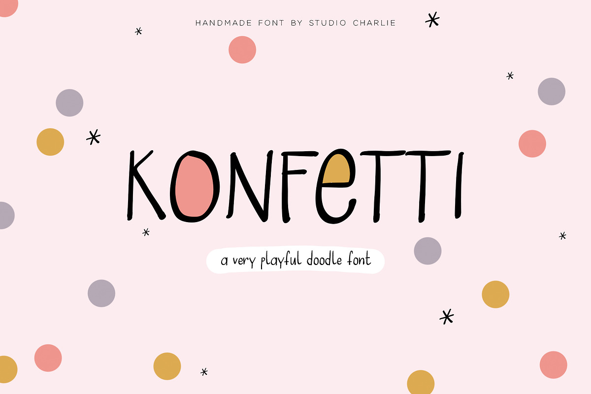 Konfetti - A Playful Doodle Font, a Handwritten Font by Studio-Charlie (Photo 1 of 2)