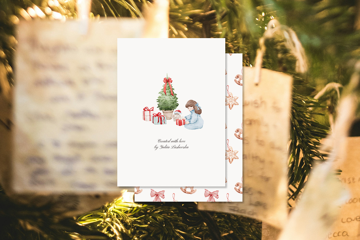 Christmas Magic watercolor set, a Seasonal Illustration by Yuliia Lashevska (Photo 10 of 10)