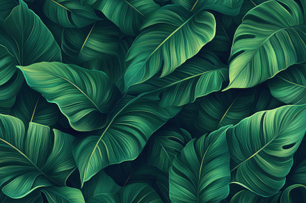 Lush Green Tropical Leaves Nature Ba, a Background Photo by Pixeness