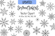 Snowflake Christmas Vector Clipart, a Seasonal Illustration by Contes_de_fée (Thumbnail 1 of 4)