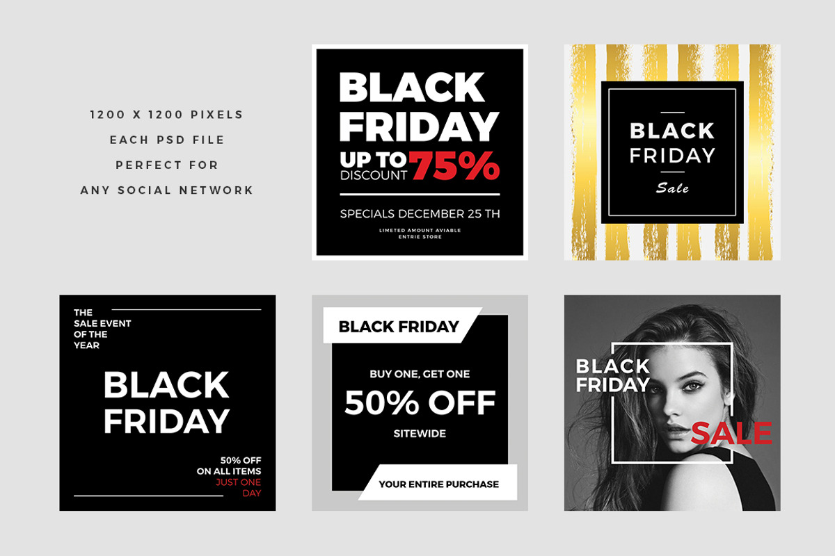 Black Friday Social Media Banner, a Social Media Template by MinimalStudioCo (Photo 5 of 6)