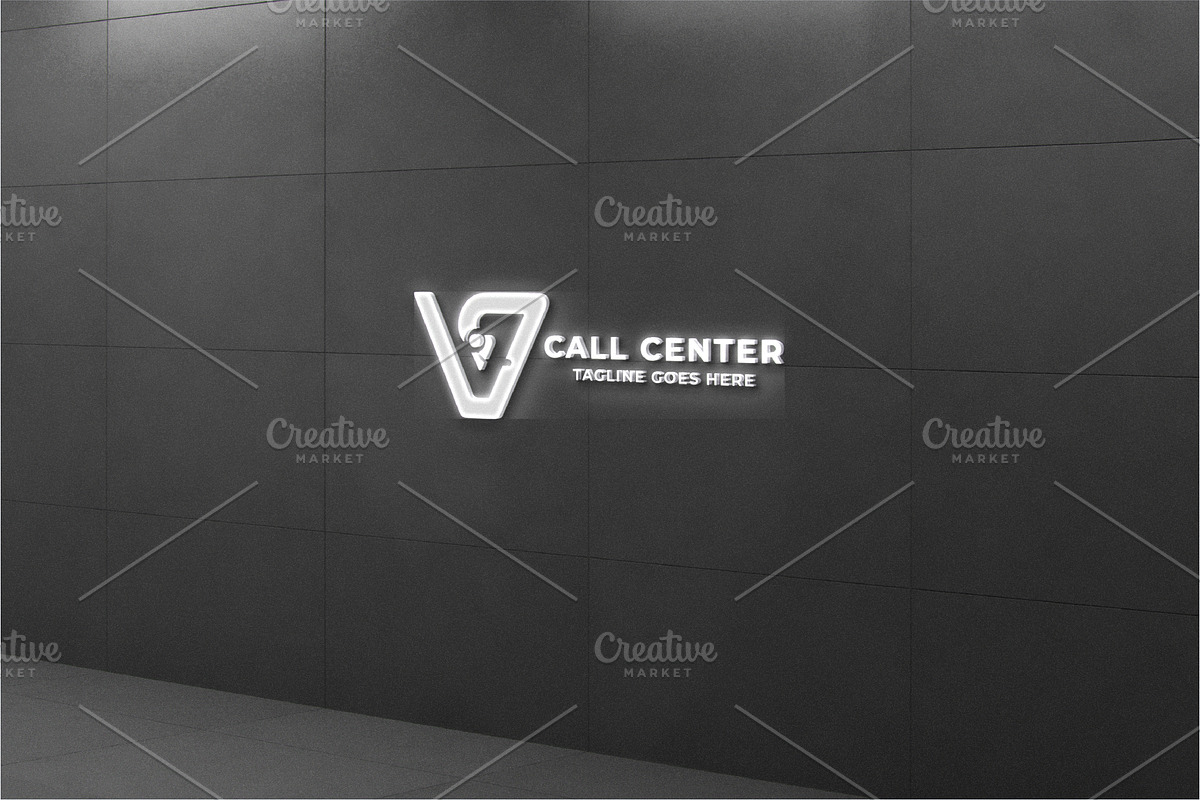 V Letter Call Center Logo Template, a Social Media Template by arslantanoli (Photo 1 of 4)