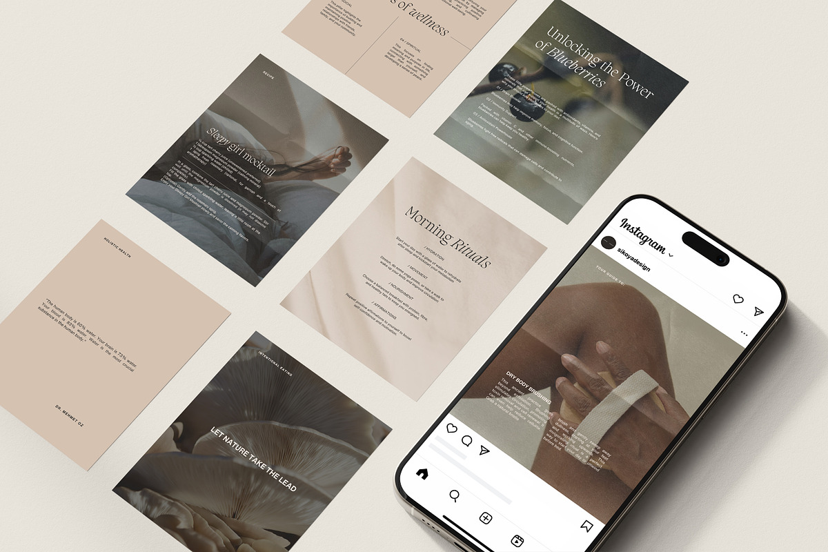 170 Wellness Canva Templates, a Social Media Template by Sikoya Design (Photo 4 of 10)