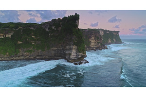 Uluwatu Temple cliff with breaking