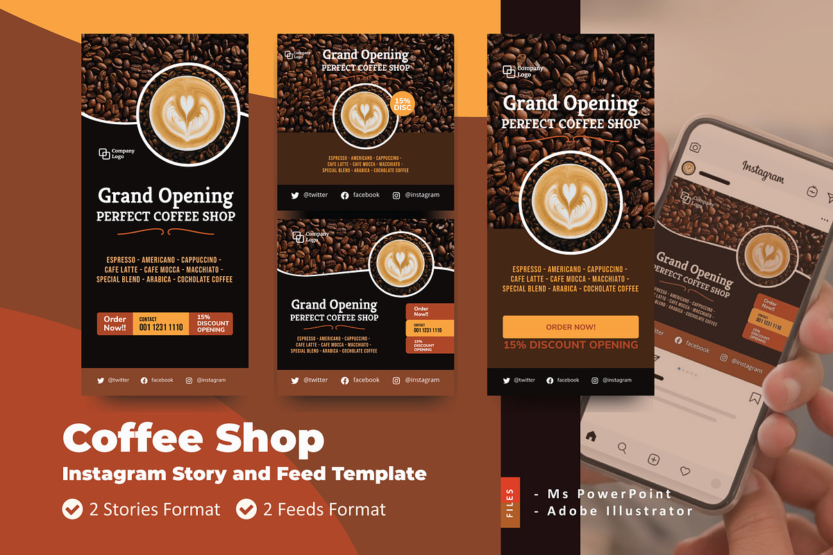 Coffee Shop Opening Story and Feed, a Social Media Template by rivatxfz (Photo 1 of 4)