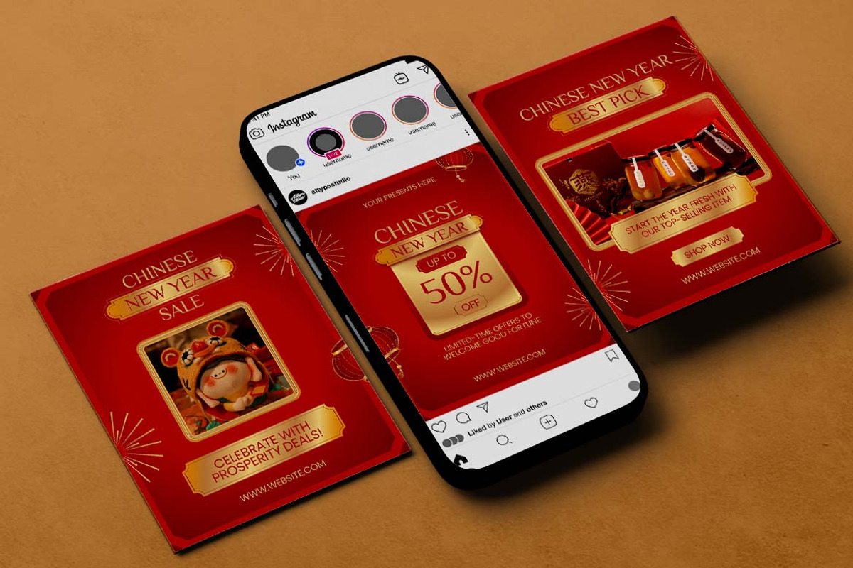 Chinese New Year Sale Instagram Caro, a Social Media Template by Attype (Photo 4 of 5)